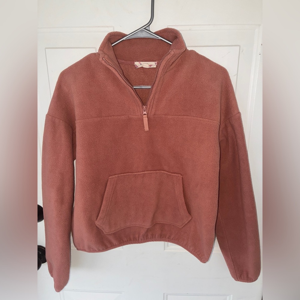 Hippie Rose Women's Pink Fleece 1/4 Zip Pullover Sweatshirt Size Small